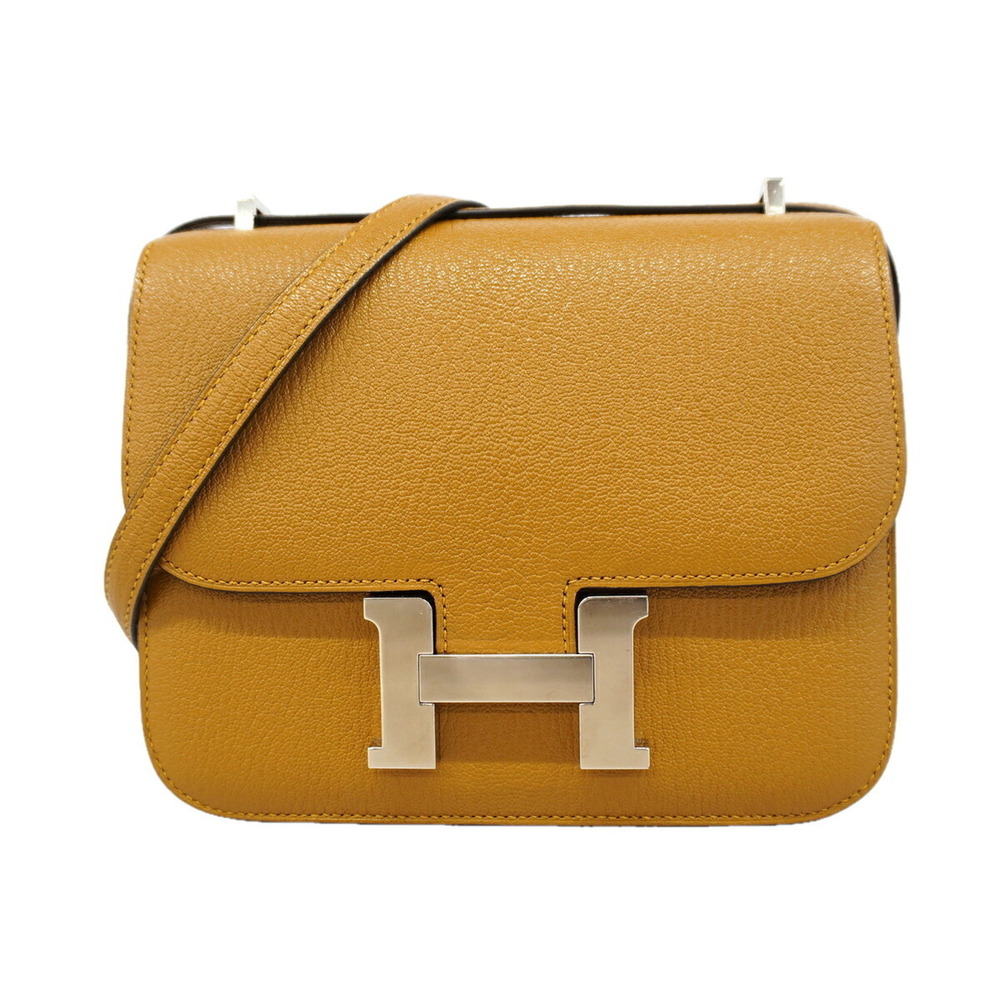 Hermes Shoulder Bag Constance Mini Verso Chevre Mysore Sesame Rose Extreme Z ...